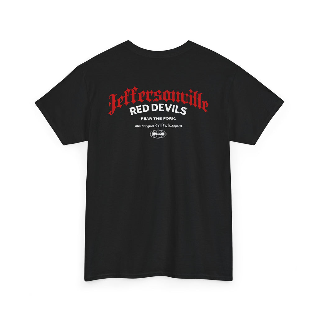 Red Devils Script Fear the Fork Tee